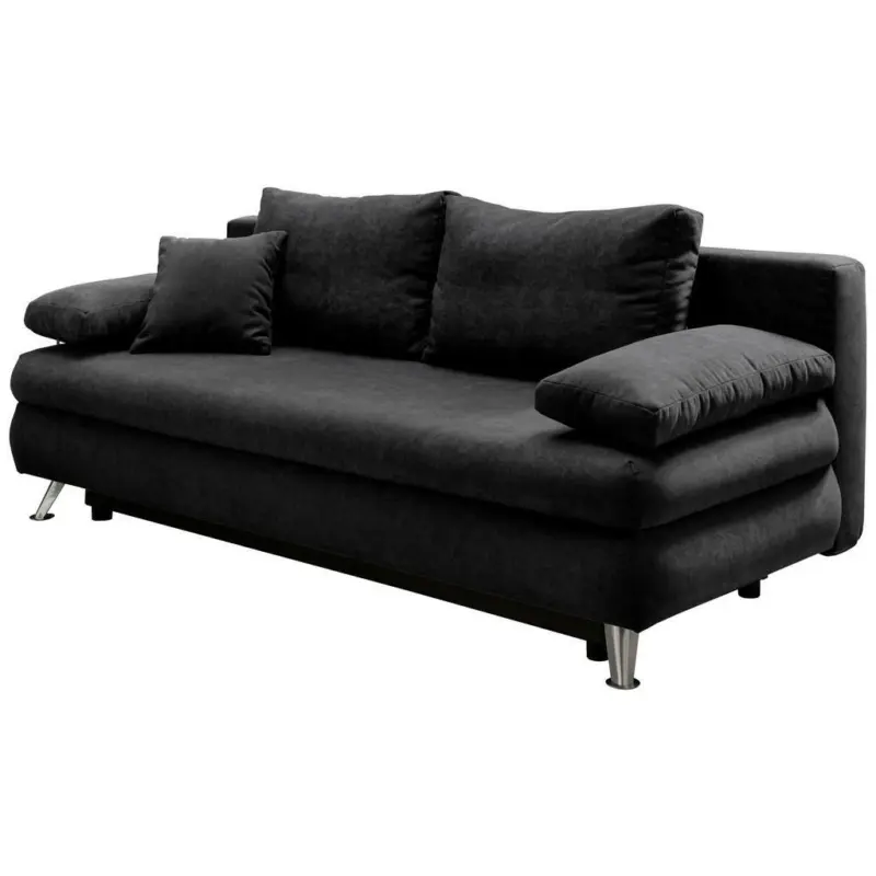 Schlafsofa in Velours Anthrazit
