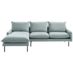 Ecksofa in Webstoff, Flachgewebe Mintgrün