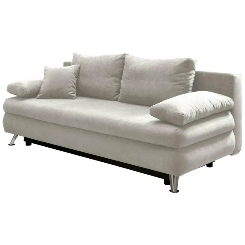Schlafsofa in Mikrofaser Silberfarben
