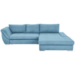 Ecksofa in Flachgewebe Blau