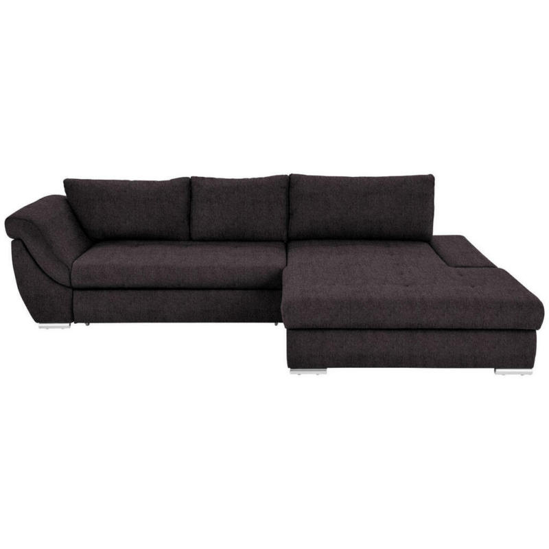 Ecksofa in Flachgewebe Dunkelbraun