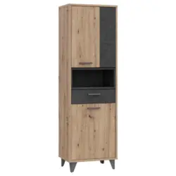 Regal 59,8/192,5/41,5 cm Dunkelgrau, Eiche Artisan