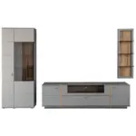 XXXLutz Lauterach - Ihr M&ouml;belhaus bei Bregenz Wohnwand 326/207/50 cm in Grau, Eichefarben