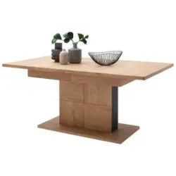 Esstisch in Holz, Glas, Holzwerkstoff 180-280/100/78 cm
