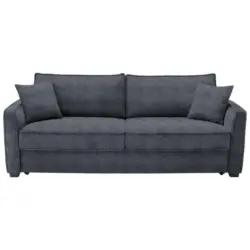 Boxspringsofa in Webstoff Dunkelgrau