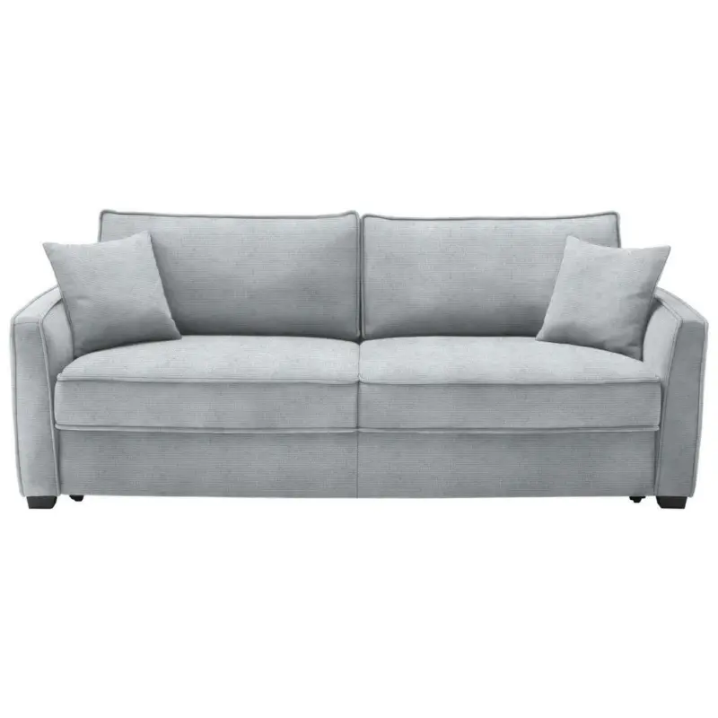 Boxspringsofa in Webstoff Hellgrau