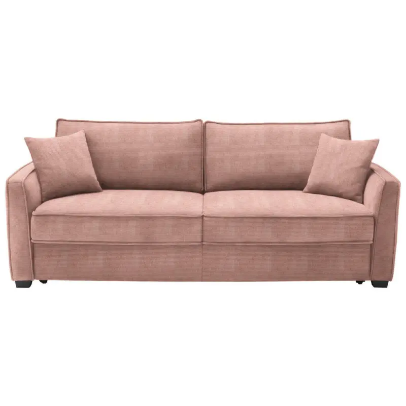 Boxspringsofa in Webstoff Rosa