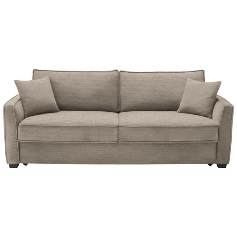 Boxspringsofa in Webstoff Taupe