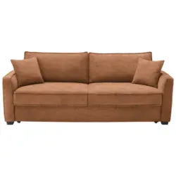Boxspringsofa in Webstoff Orange