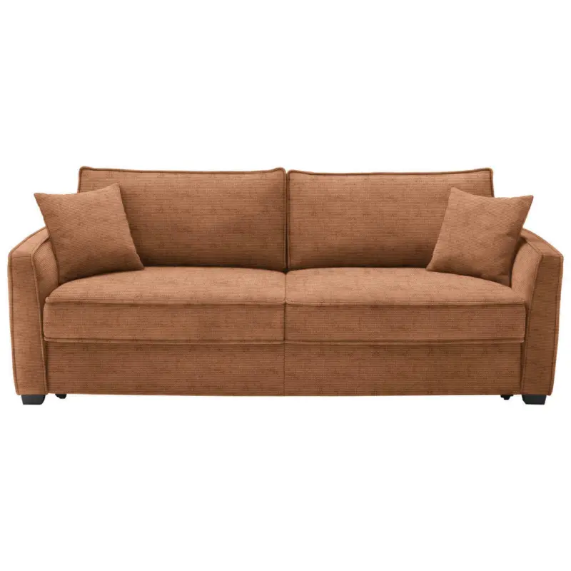 Boxspringsofa in Webstoff Orange