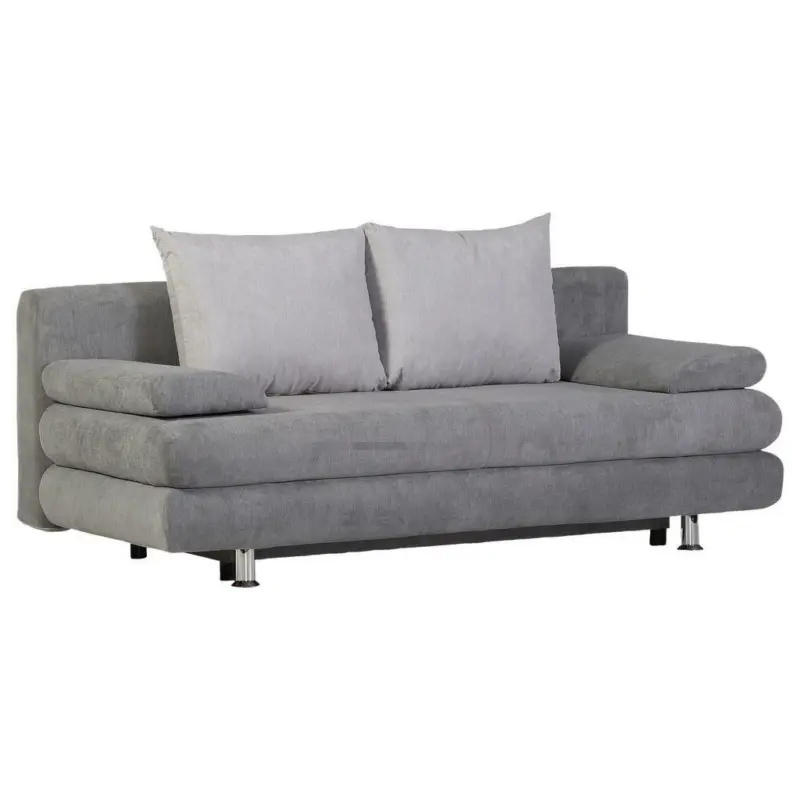 Schlafsofa in Webstoff Grau, Hellgrau
