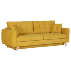 Schlafsofa in Flachgewebe Gelb