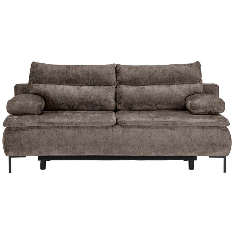 Boxspringsofa in Webstoff Taupe