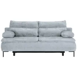 Boxspringsofa in Webstoff Hellgrau