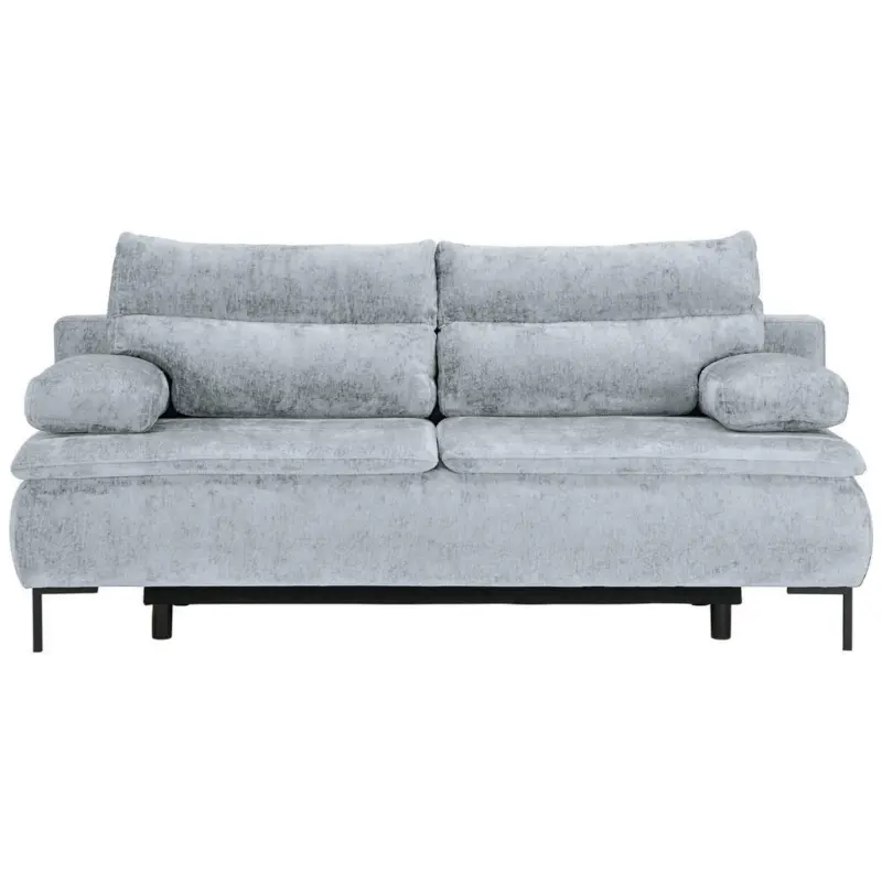 Boxspringsofa in Webstoff Hellgrau