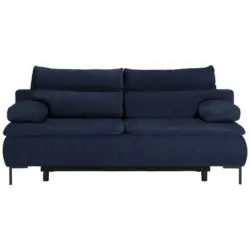 Boxspringsofa in Webstoff Dunkelblau
