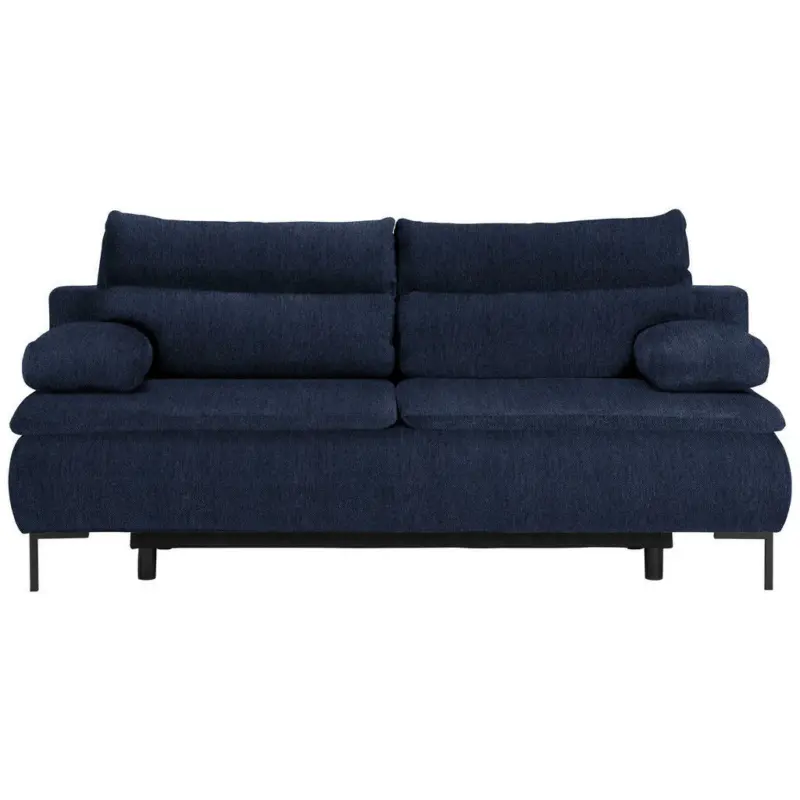 Boxspringsofa in Webstoff Dunkelblau