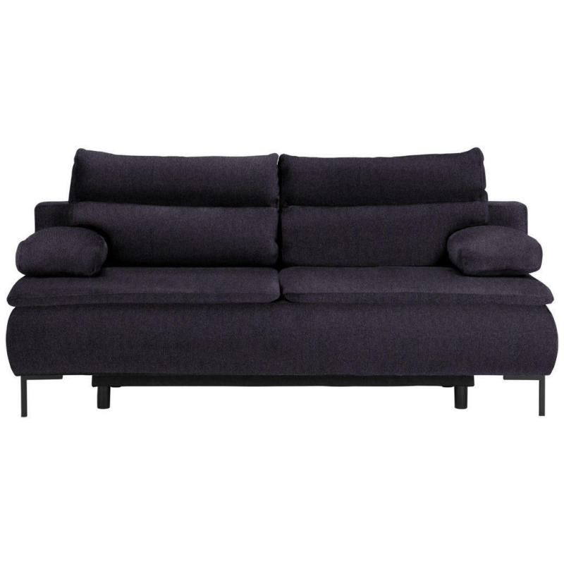 Boxspringsofa in Webstoff Schwarz