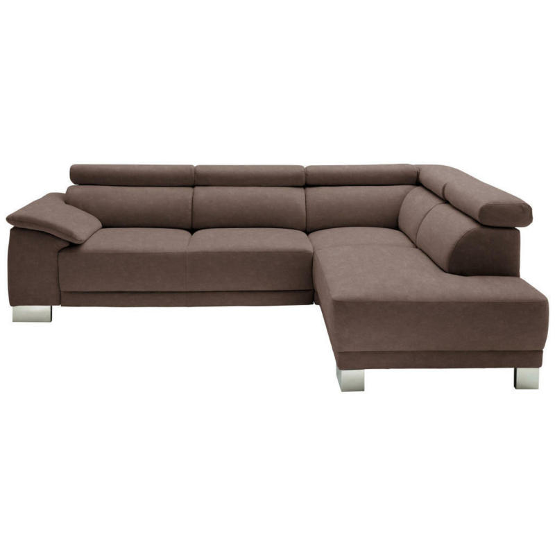 Ecksofa in Mikrofaser Braun