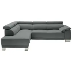 Ecksofa in Mikrofaser Dunkelgrau