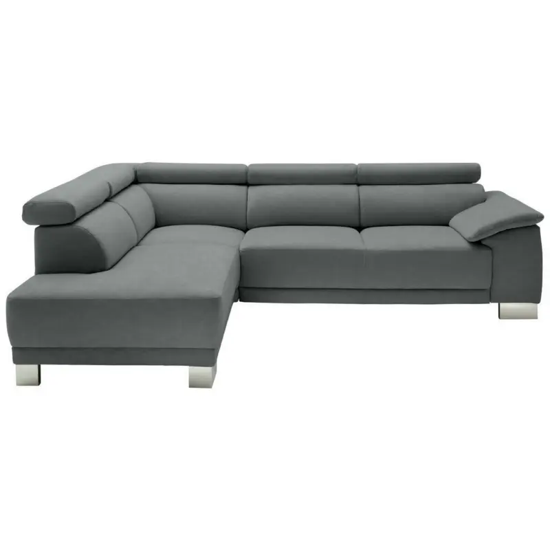 Ecksofa in Mikrofaser Dunkelgrau