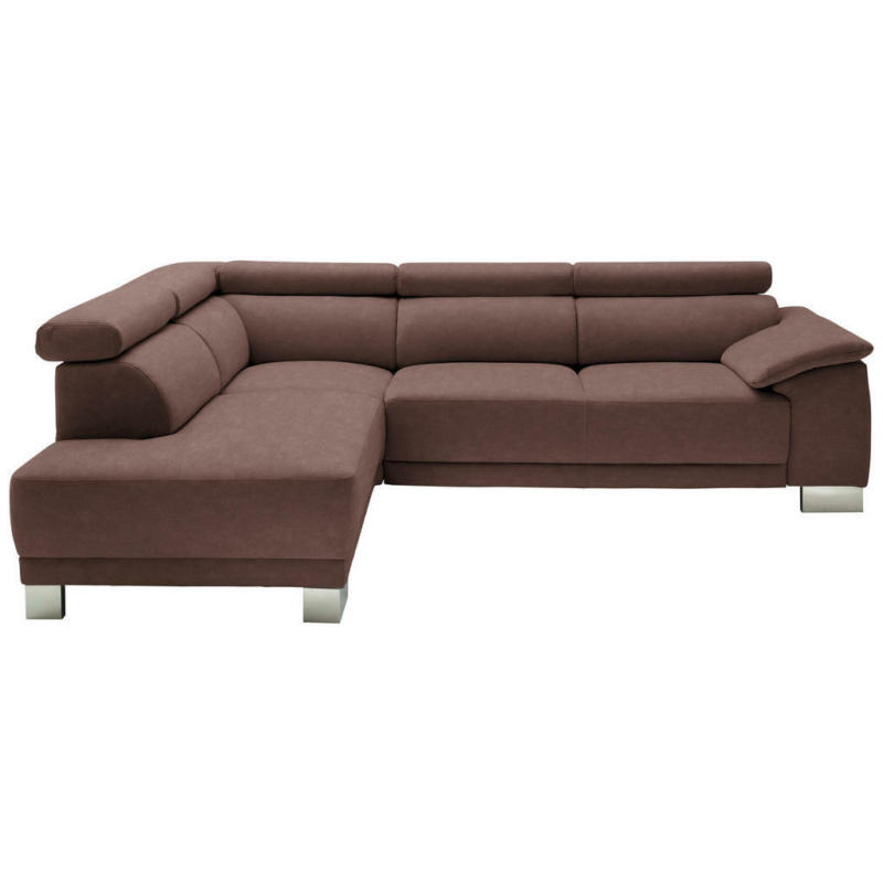 Ecksofa in Mikrofaser Braun