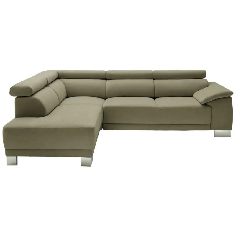 Ecksofa in Mikrofaser Olivgrün