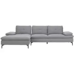 Ecksofa in Webstoff Hellgrau