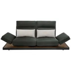 Zweisitzer-Sofa in Echtleder Schwarz