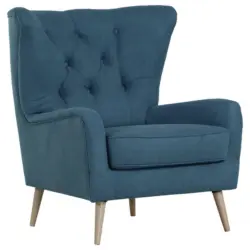 Ohrensessel in Flachgewebe Petrol