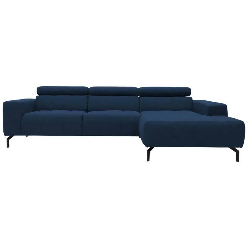 Ecksofa in Webstoff Dunkelblau