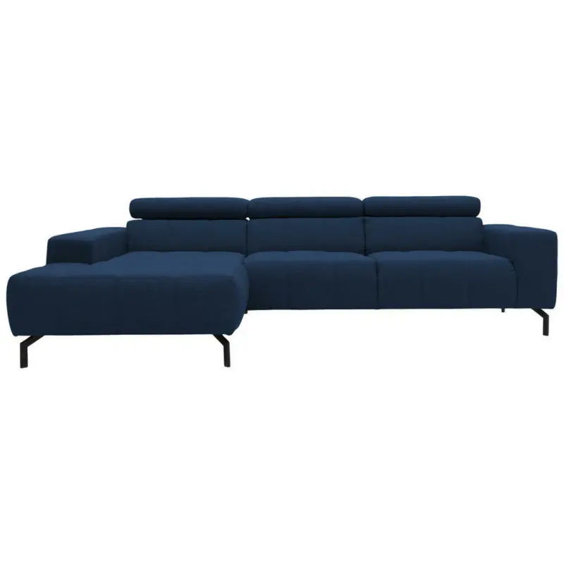 Ecksofa in Webstoff Dunkelblau