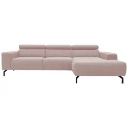 Ecksofa in Webstoff Pink