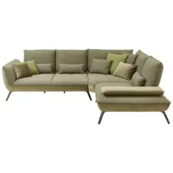 Ecksofa in Flachgewebe Olivgrün