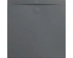Extraflache Duschwanne Kaldewei Superplan Zero 100x100x3,2 cm grau warm glänzend mit Antirutschbeschichtung