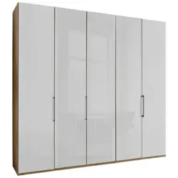 Drehtürenschrank in Weiß, Eiche Bianco