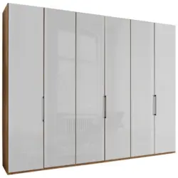 Drehtürenschrank in Weiß, Eiche Bianco