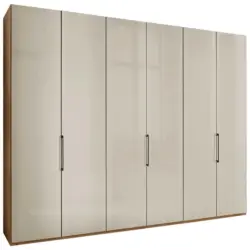 Falttürenschrank in Champagner, Eiche Bianco