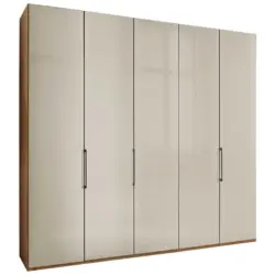 Drehtürenschrank in Champagner, Eiche Bianco