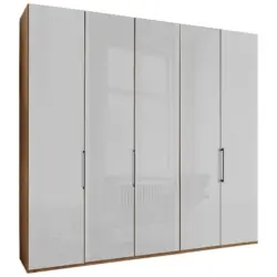 Drehtürenschrank in Weiß, Eiche Bianco