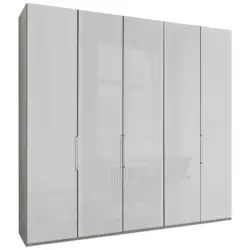 Drehtürenschrank in Grau, Weiß