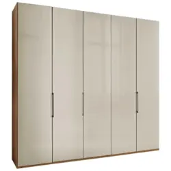 Drehtürenschrank in Champagner, Eiche Bianco