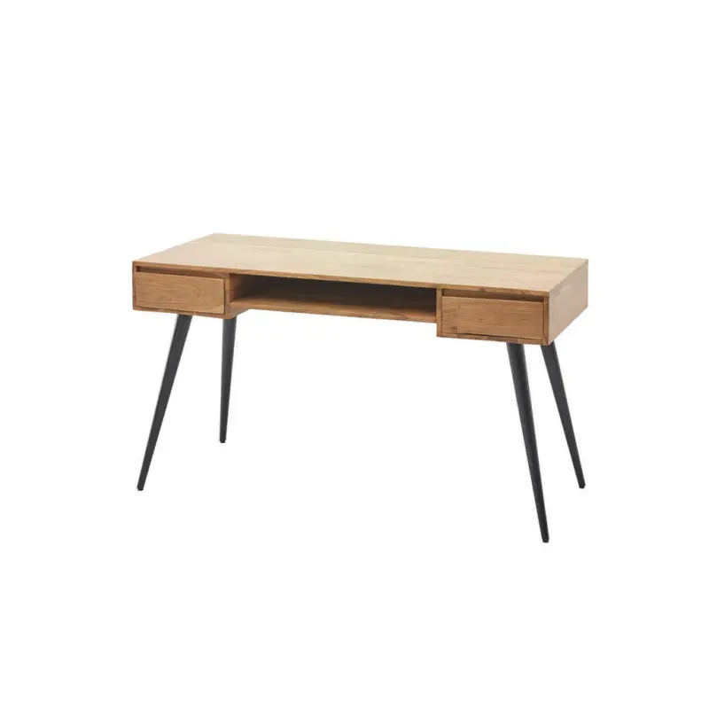 Schreibtisch 140/78/60 cm in Schwarz, Akaziefarben