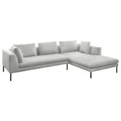 Ecksofa in Mikrofaser Hellgrau