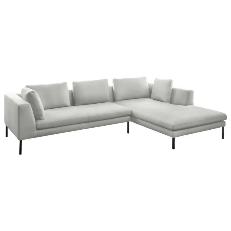 Ecksofa in Mikrofaser Hellgrau