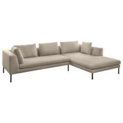 Ecksofa in Mikrofaser Taupe