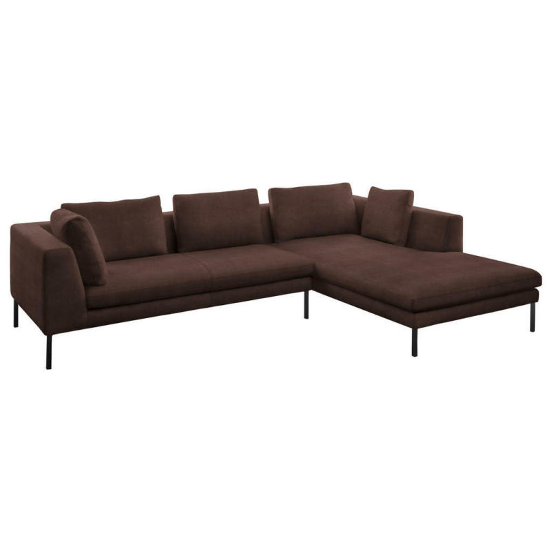 Ecksofa in Mikrofaser Braun