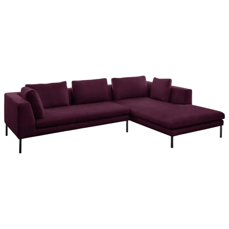 Ecksofa in Mikrofaser Beere