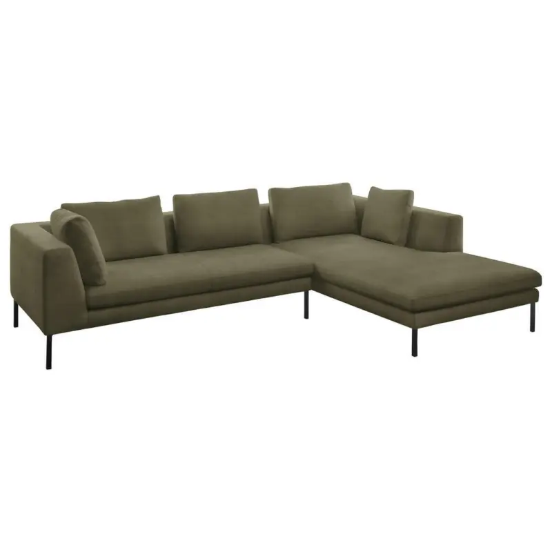 Ecksofa in Mikrofaser Olivgrün