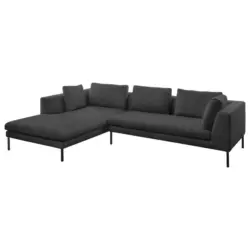 Ecksofa in Mikrofaser Dunkelgrau